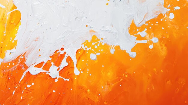 Photo abstract orange and white paint splatter background