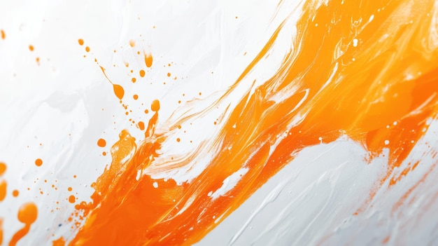 Abstract Orange and White Swirls and Splashes