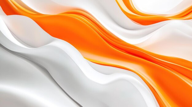 Photo abstract orange and white waves