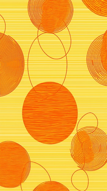 Photo abstract orange and yellow circles pattern