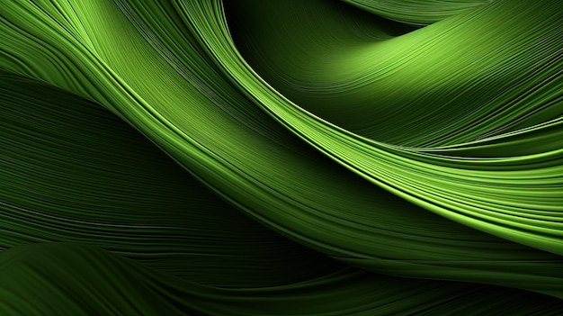 Abstract organic green lines as wallpaper background Generative AI