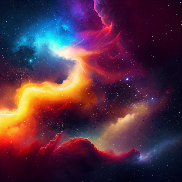 Abstract outer space endless nebula galaxy background Generative ai