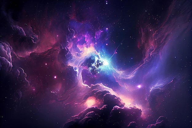 Abstract outer space endless nebula galaxy background Generative ai