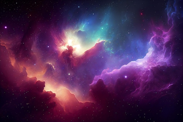 Abstract outer space endless nebula galaxy background Generative ai