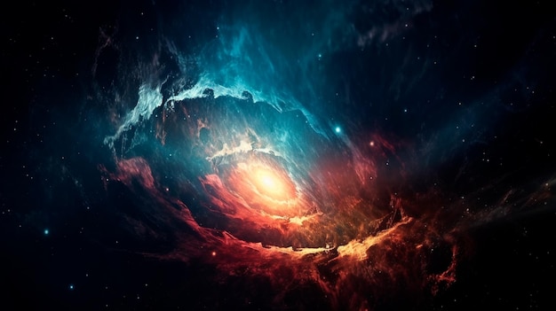 Abstract outer space endless nebula galaxy background Generative AI