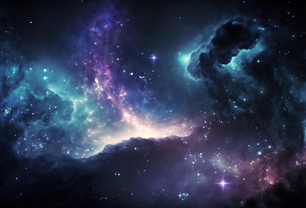 Abstract outer space endless nebula galaxy background Generative ai