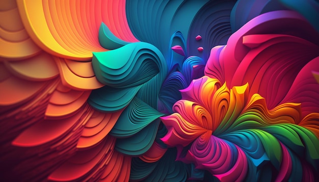 abstract P3 HDR colorful background 3D render