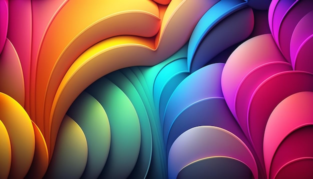 abstract P3 HDR colorful background 3D render