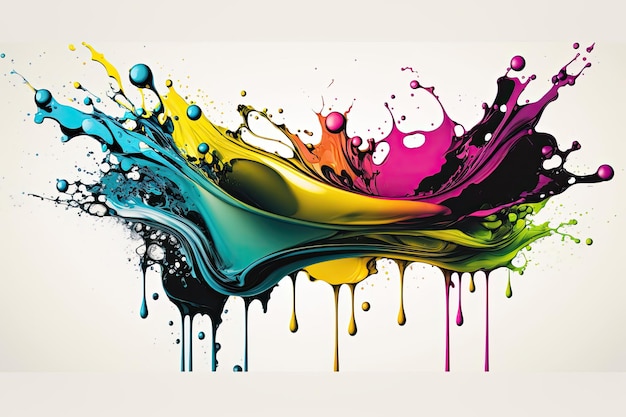 Abstract paint color background with splashes oil paint vector illustration