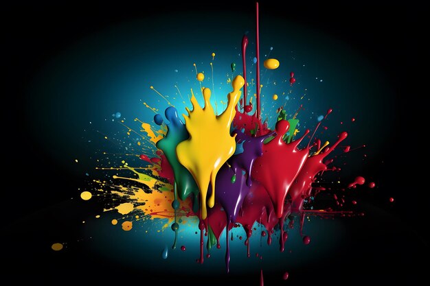 abstract paint splashing in vibrant colors liquid motion