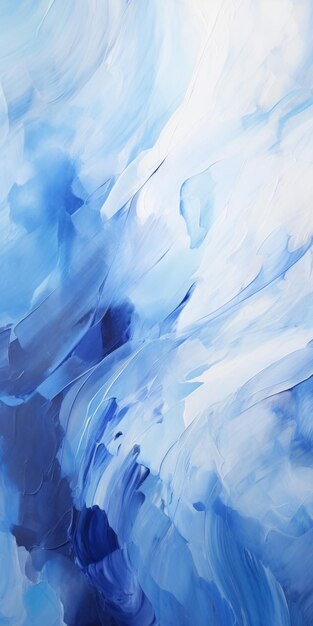 Abstract Painting 12 A Whirlwind Of Navy Brushstrokes