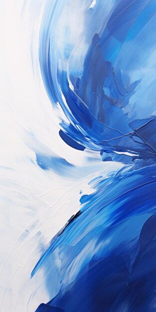 Abstract Painting 23 A Whirlwind Of Navy Brushstrokes