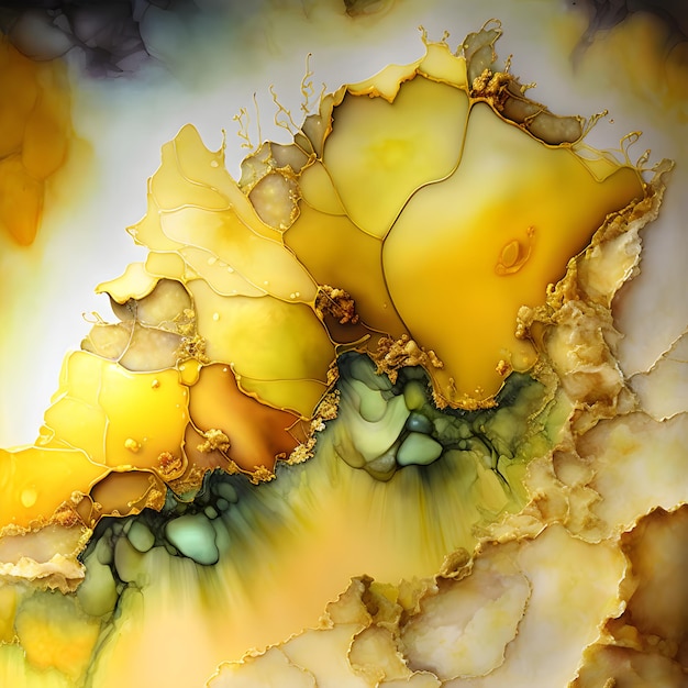 Abstract painting blots background. Marble texture. Alcohol ink colors