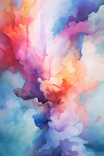 abstract painting of a cloud of colorful colors generative ai