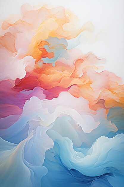 abstract painting of a colorful cloud with a red and blue sky generative ai