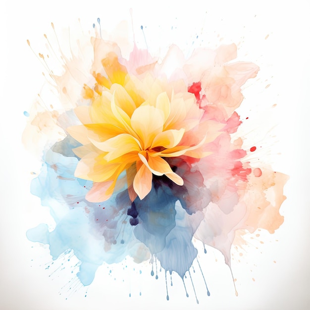 Abstract Painting Colorful Flower