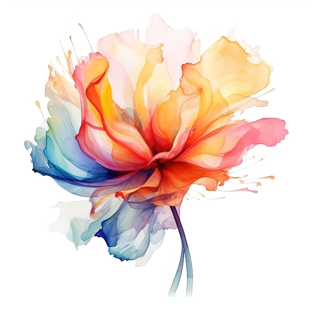 Abstract Painting Colorful Flower