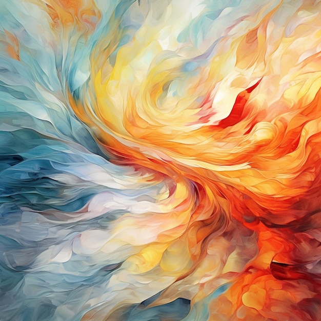 Abstract painting of a colorful swirl of orange generative ai