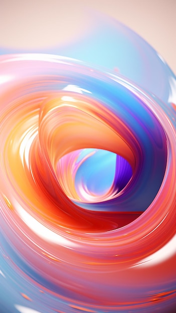 abstract painting of a colorful swirl with a blue center generative ai