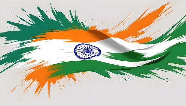 an abstract painting of the flag with the word quot india quot on it