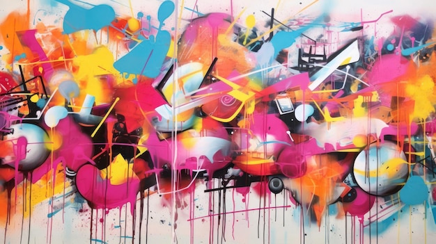 Abstract painting of graffiti