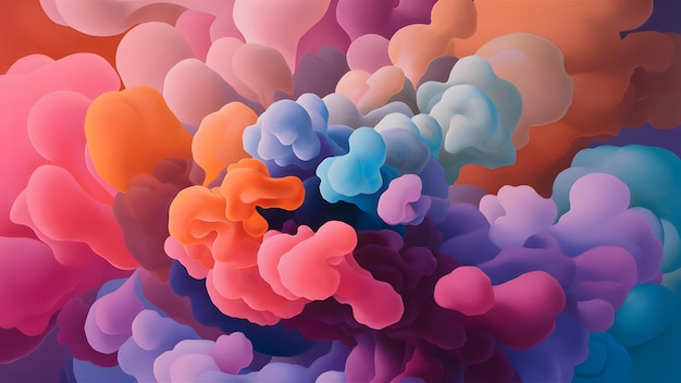 A abstract painting swirling mix of soft colors which appear to be floating like gas Ai generate