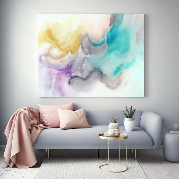 Abstract painting on the wall created with generative AI