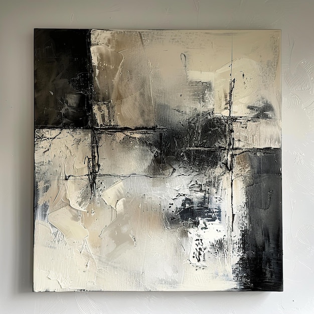 abstract painting on white wall