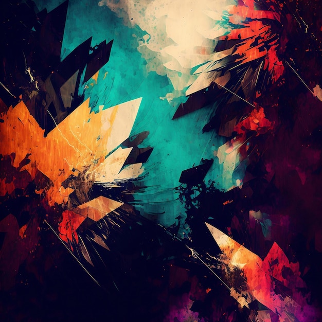 Abstract painting with a grunge texture is used as the background Generative Ai