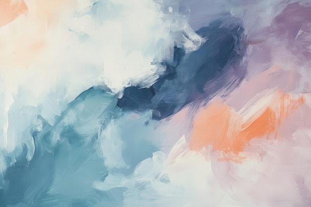 Photo abstract painting with pastel hues and brushstrokes