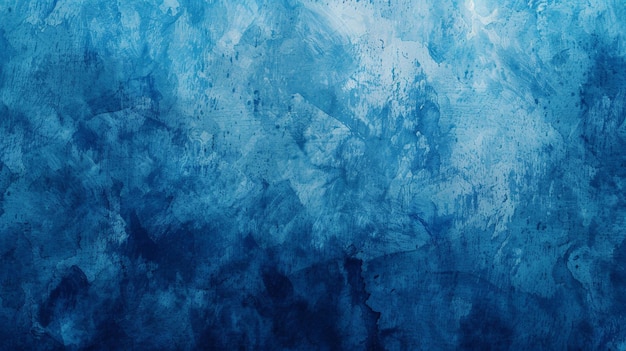 Abstract painting with shades of blue and textures