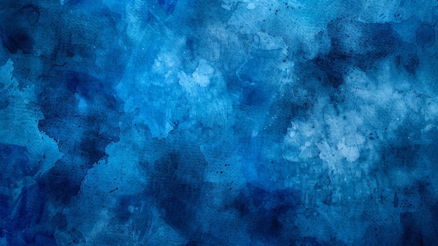 Abstract painting with shades of blue and textures