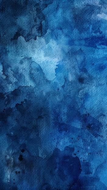 Abstract painting with shades of blue and textures