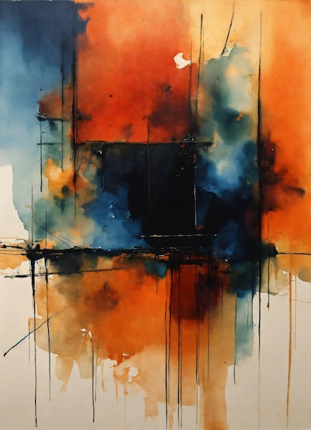 an abstract painting with the style of Mikael Brandrup water colours cinematic modern art