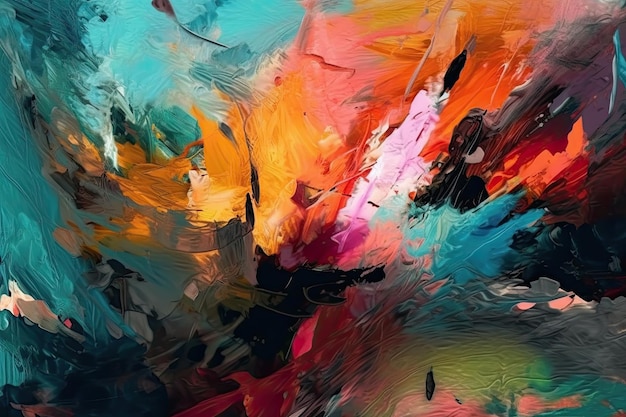 Abstract Painting with Vibrant Colors