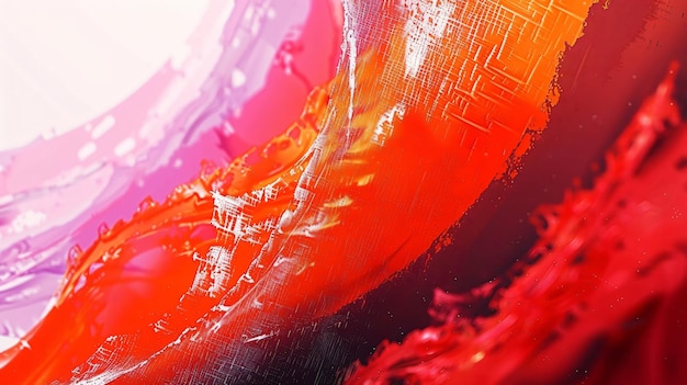 Photo abstract painting with vibrant red orange pink and purple hues