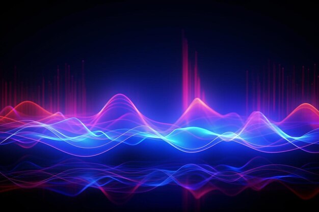 Abstract panoramic background with glowing modern