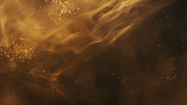 abstract panoramic smoke background with golden