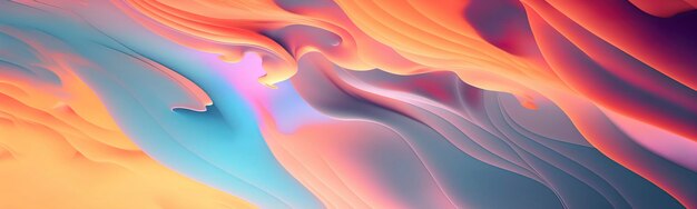 Abstract panoramic wallpaper with pastel tones abstract wave Generative AI