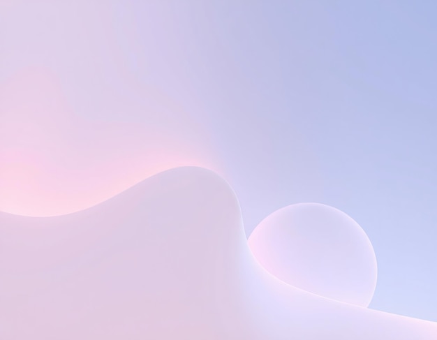 Abstract pastel background with smooth flowing lines and a subtle sphere