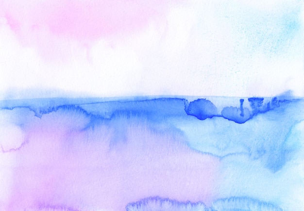 Abstract pastel blue and pink watercolor background texture hand painted