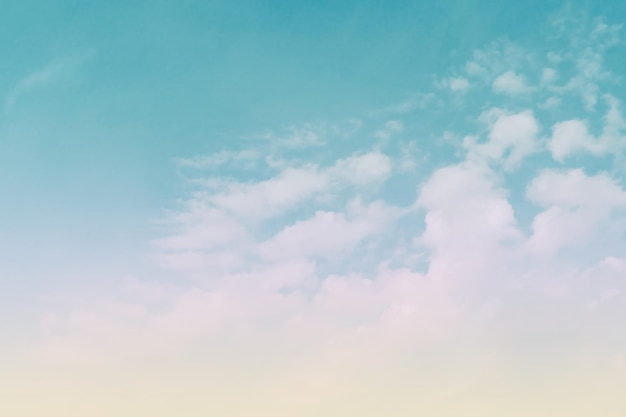 Abstract pastel blue sky with white cloud background