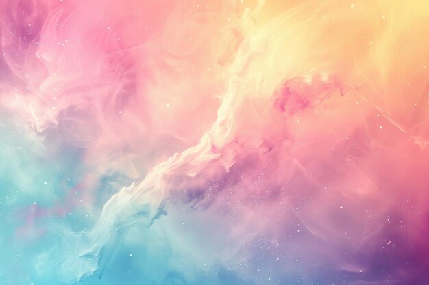 Photo abstract pastel nebula with stars