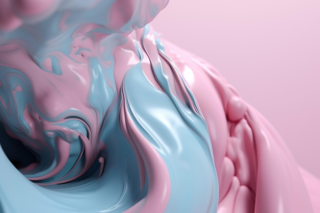 Abstract pastel pink color paint with pastel blue background AI generated