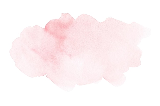 Abstract pastel pink watercolor spot on white background