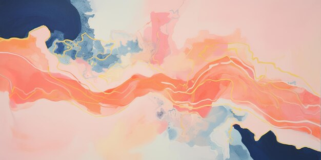 Abstract pastel vibrant colors gouache paint flow swirl and splatter texture pattern background