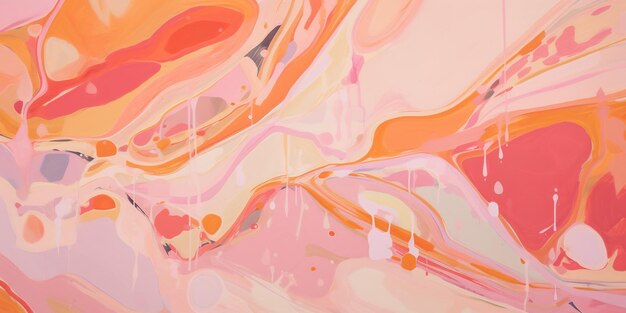 Abstract pastel vibrant colors gouache paint flow swirl and splatter texture pattern background