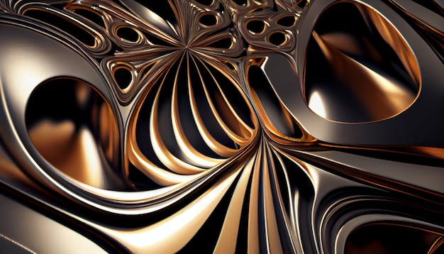 Abstract pattern backdrop with futuristic shapes and metallic reflection generative AI