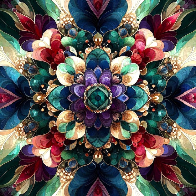 Abstract pattern background with rich jewel tones