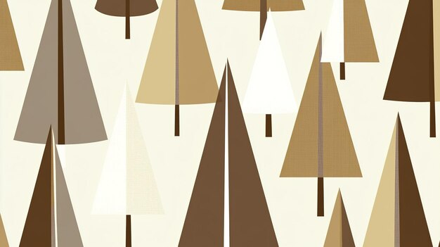 Photo abstract pattern of stylized trees in varying shades of brown and white on a light background